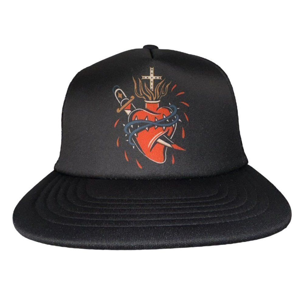Queen Head‎ Tattoo Apparel "Dagger Heart" Mesh Snapback Trucker Hat OS